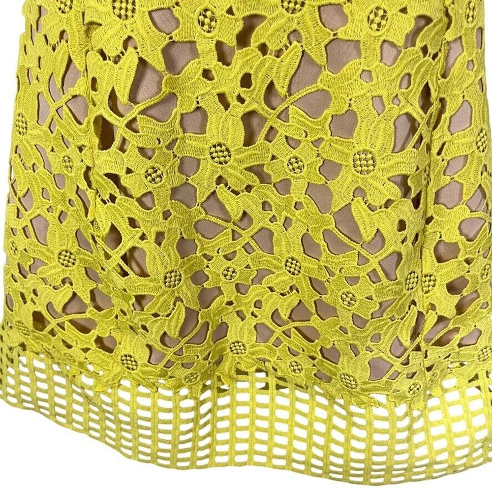 Lovers + Friends Bellini Yellow Lace Crochet Whimsigoth Fairy Dress Stretch M - Picture 7 of 16